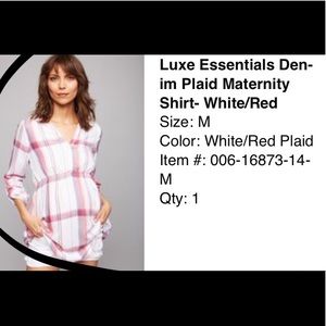 LED plaid maternity shirt medium